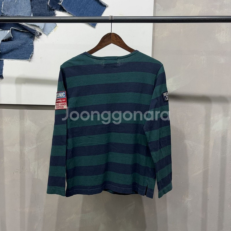 (90) 지프 캐주얼 스트릿 럭비 스트라이프 긴팔티--3