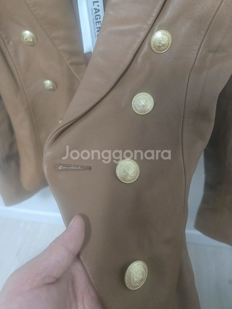 (미착용) 라젠스 여성 가죽자켓 (사이즈 4)--4