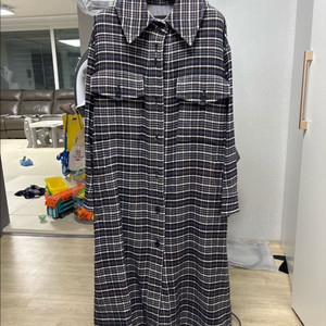 새상품 598000원짜리 럭키슈에뜨 체크 롱 코트 55-66