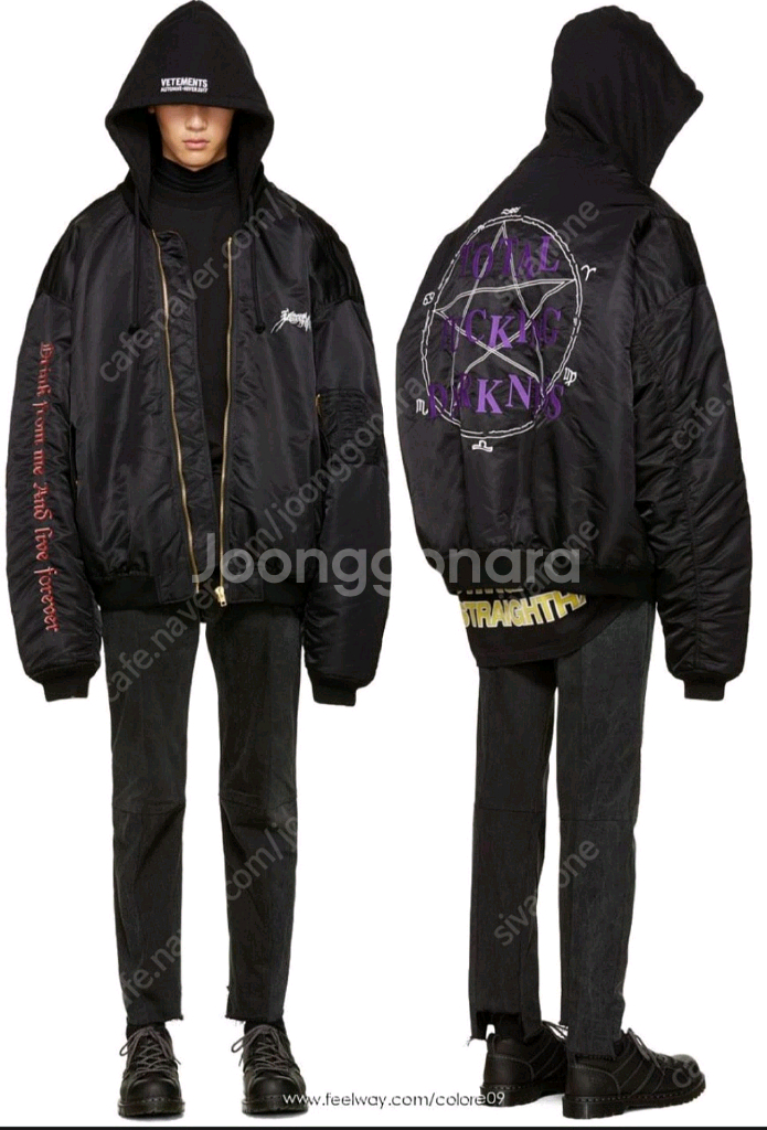 듀드나이 다크니스 후드 봄버 오버핏. 베트멍,릭오웬스--8