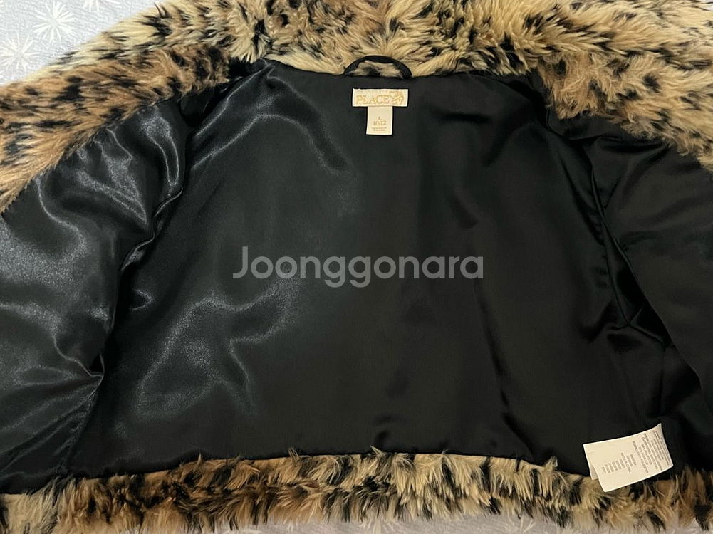 어린이 크롭 레오파드 페이크퍼 자켓--2