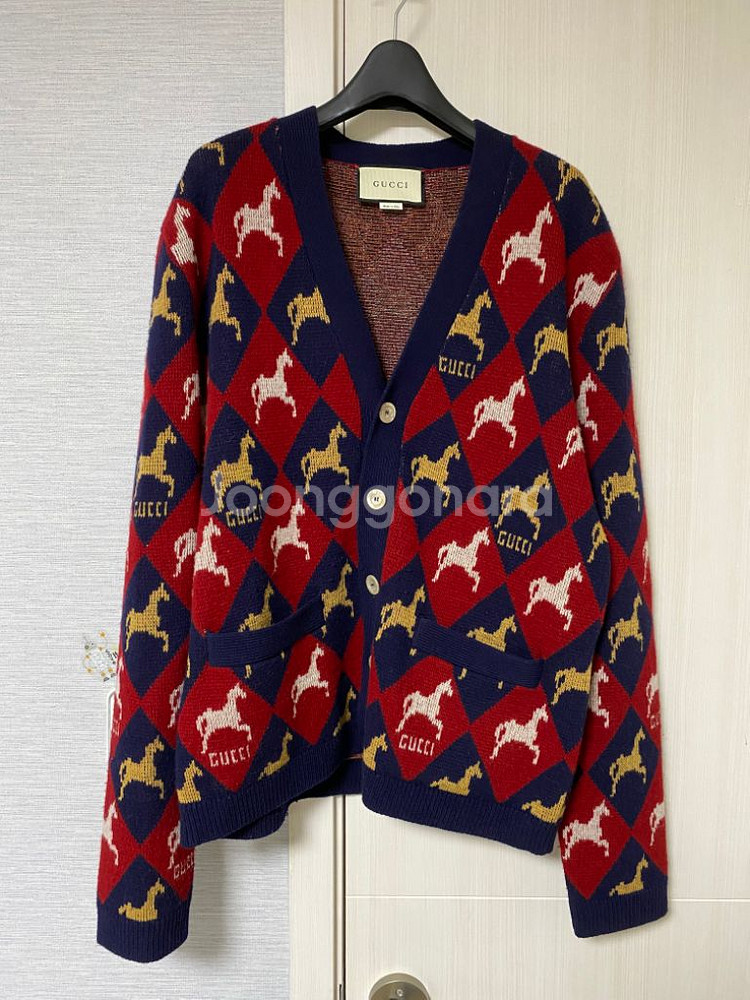 [M] 구찌 애니멀 패턴 승마 가디건--0