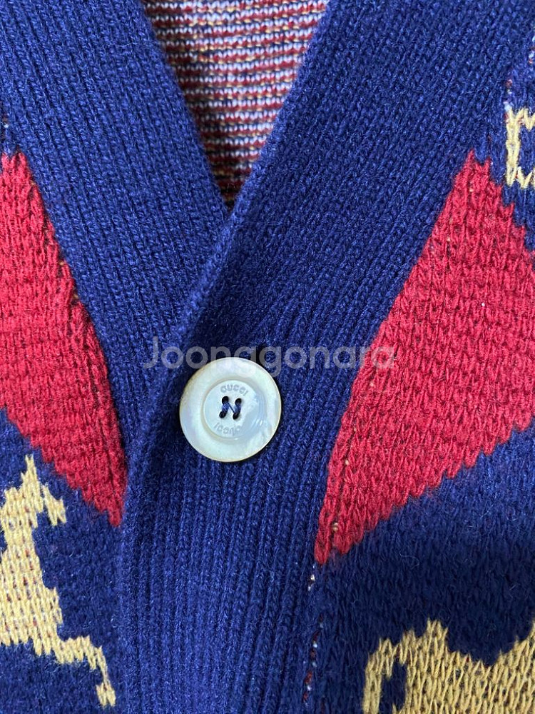 [M] 구찌 애니멀 패턴 승마 가디건--3