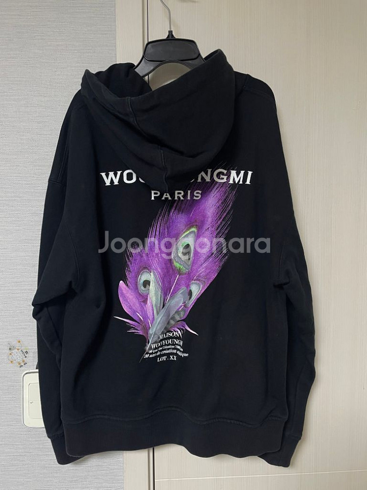 [46] 우영미 23SS 깃털 백로고 후드 블랙--0