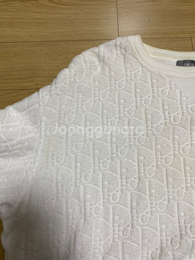 [L] 디올 오블리크 테리 반팔 화이트--2