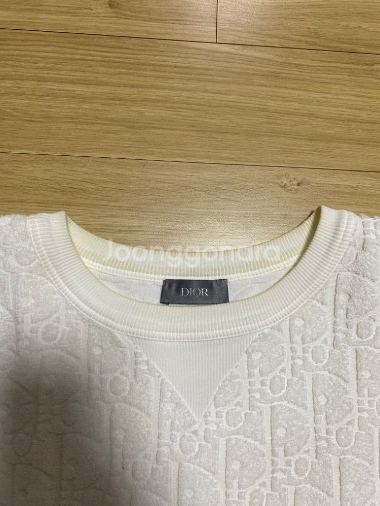 [L] 디올 오블리크 테리 반팔 화이트--4