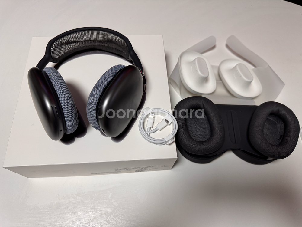 애플 에어팟 맥스 스페이스 그레이 풀박스(라이트닝, 여분 이어패드)--1