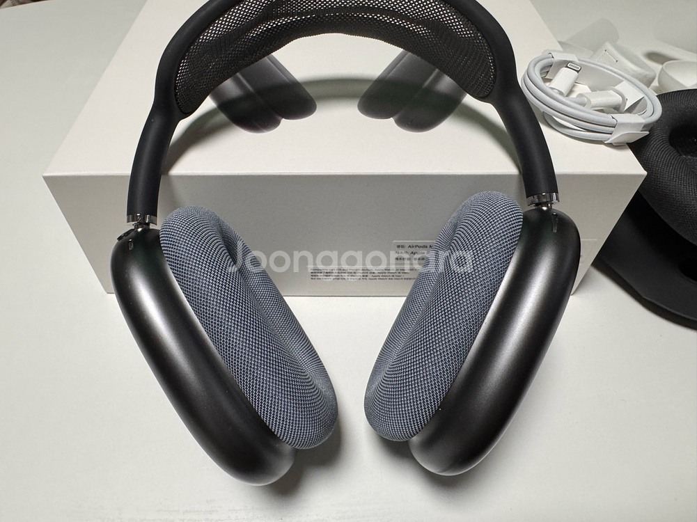 애플 에어팟 맥스 스페이스 그레이 풀박스(라이트닝, 여분 이어패드)--5