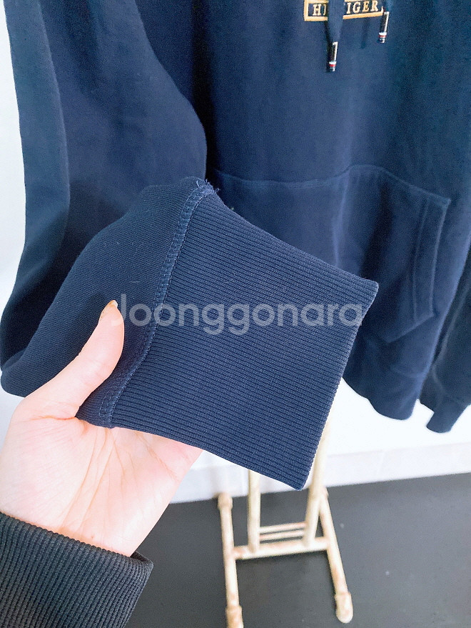 (XL)타미힐피거남자오버핏기모후드티--2