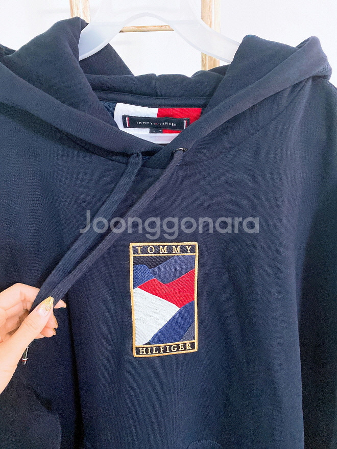 (XL)타미힐피거남자오버핏기모후드티--1