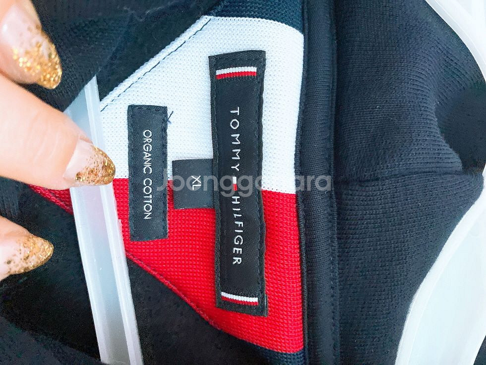 (XL)타미힐피거남자오버핏기모후드티--5