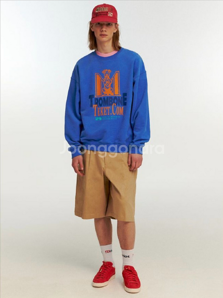 [M] 테켓 Teket Puppy Things Sweatshirt Blue 퍼피 띵스 스웻셔츠 맨투맨 블루--2