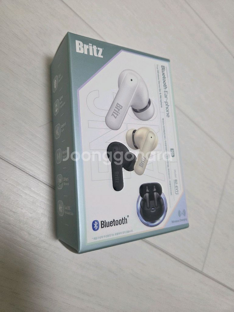 미개봉 브리치 액티브 노이즈캔슬링 무선충전 블루투스 이어폰 BZ-EV7 britz 흰색--0