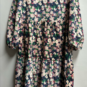 플라워 패턴 롱 원피스 M