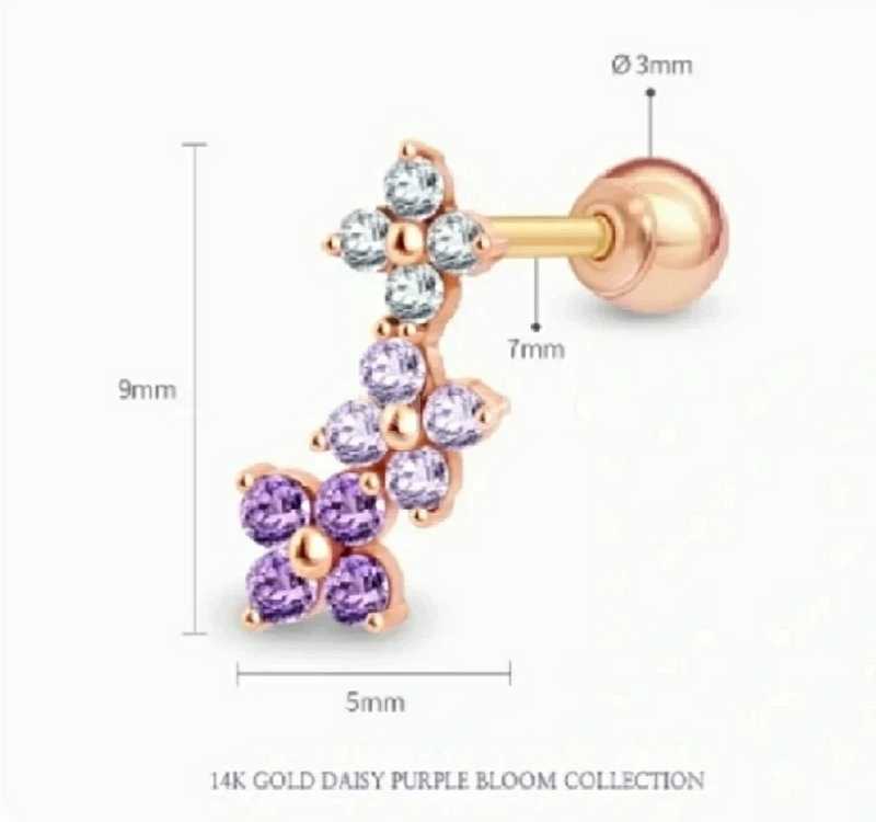 14K 골드 데이지 펄 블룸 귀걸이--0