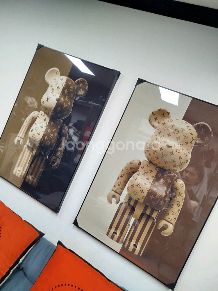 루이비통 베어브릭 피규어 카우스 대형 그림 액자 명품그림 명품액자 인테리어소품 인테리어액자 곰그림--3