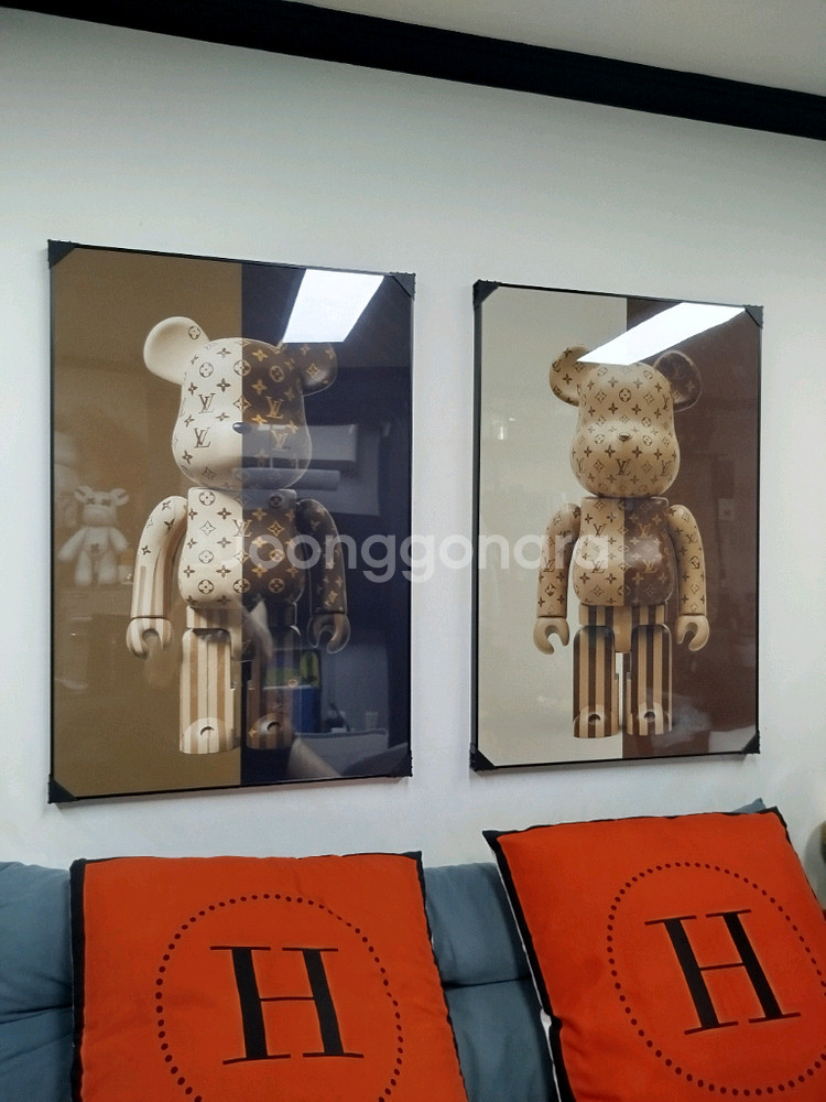 루이비통 베어브릭 피규어 카우스 대형 그림 액자 명품그림 명품액자 인테리어소품 인테리어액자 곰그림--1