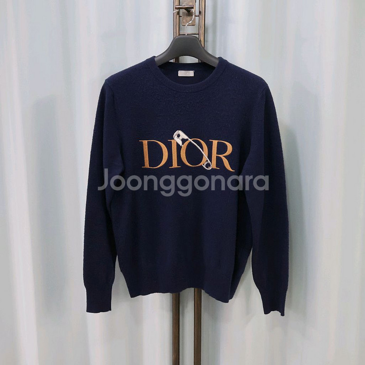디올 x 주디 블레임 네이비 클립 로고 니트 L/100--1