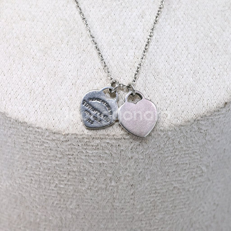 티파니앤코 리턴 투 더블 하트 미니 펜던트 목걸이--3