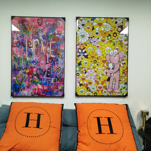 카이카이키키 팝아트 러브 사랑 카우스 대형 그림 액자 명품그림 명품액자 인테리어소품 인테리어액자 곰그림