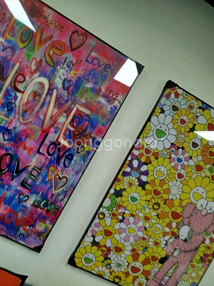카이카이키키 팝아트 러브 사랑 카우스 대형 그림 액자 명품그림 명품액자 인테리어소품 인테리어액자 곰그림--3