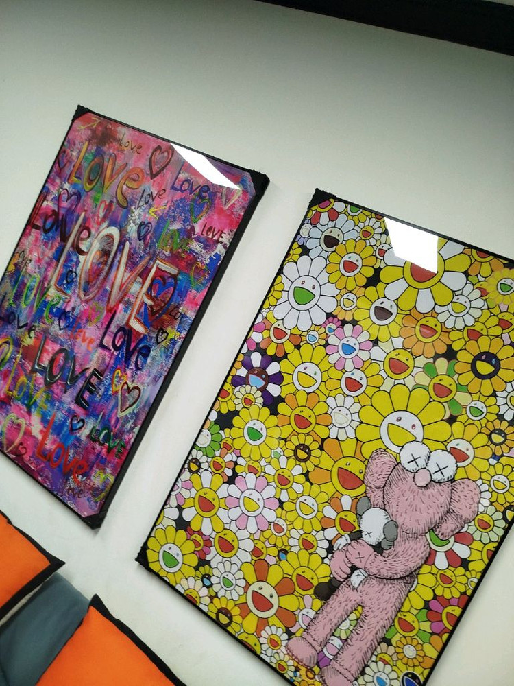 카이카이키키 웃는꽃 무리카미다카시 카우스 대형 그림 액자 명품그림 명품액자 인테리어소품 인테리어액자--2