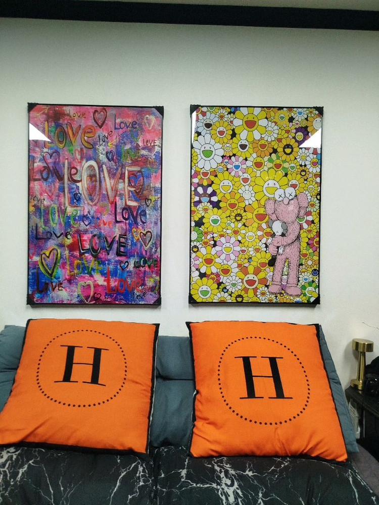 카이카이키키 웃는꽃 무리카미다카시 카우스 대형 그림 액자 명품그림 명품액자 인테리어소품 인테리어액자--6