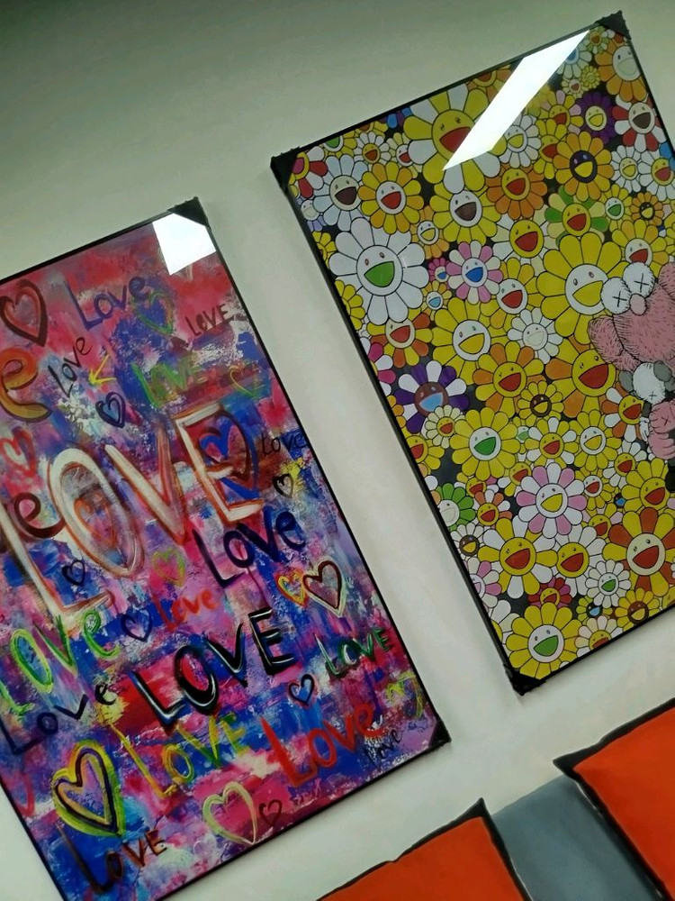 카이카이키키 웃는꽃 무리카미다카시 카우스 대형 그림 액자 명품그림 명품액자 인테리어소품 인테리어액자--7