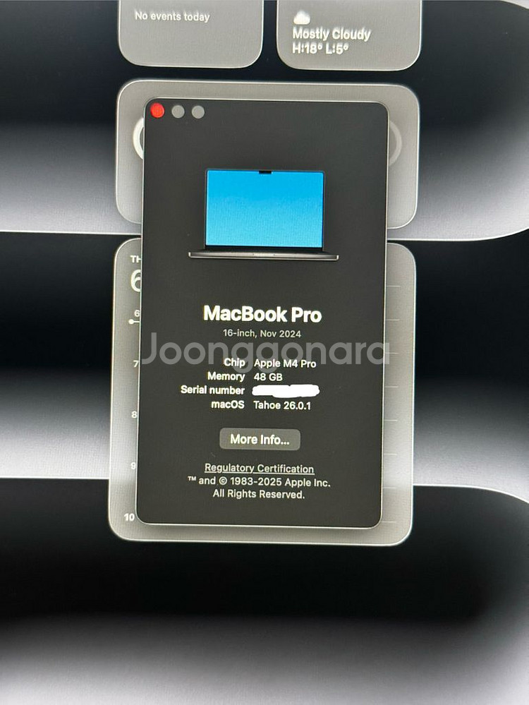 애플케어 맥북 프로 16 스페이스 블랙 M4 Pro 48GB--2