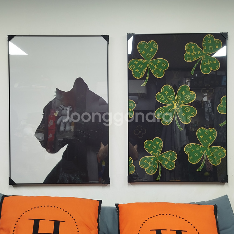 표범 재규어 치타 동물그림 동물액자 네잎클러버 대형 그림 액자 명품그림 명품액자 인테리어소품 인테리어액자 행운의그림--0