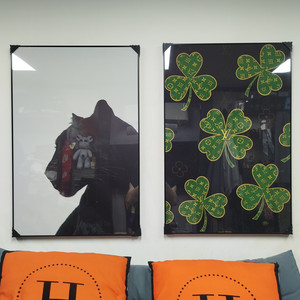 표범 재규어 치타 동물그림 동물액자 네잎클러버 대형 그림 액자 명품그림 명품액자 인테리어소품 인테리어액자 행운의그림