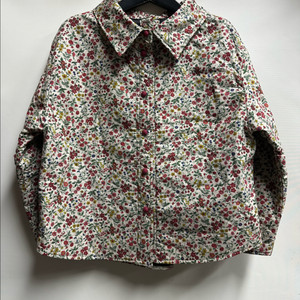 여성 플라워 패턴 핸드메이드 블라우스 자켓 L