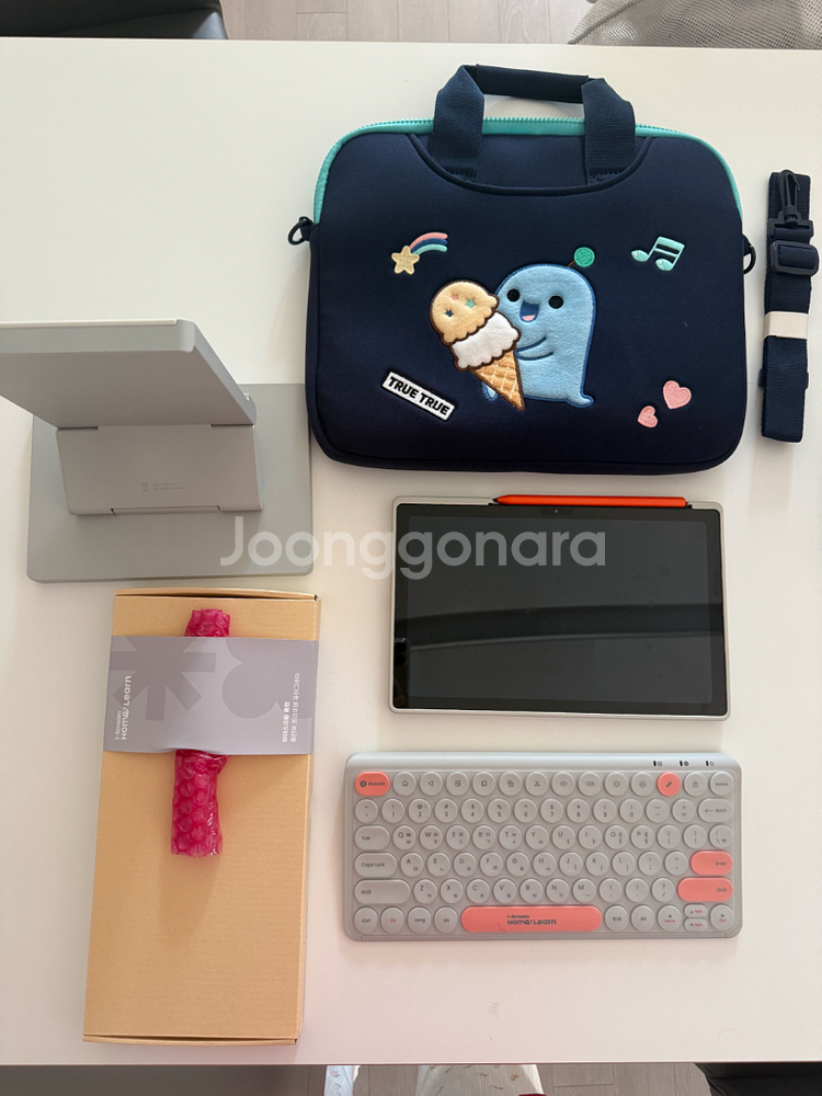 홈런 i-Scream edu 태블릿 풀박스, 아이스크림홈런 프리미엄 퓨어그레이, 신품구입 후 정상해지 공기계--0