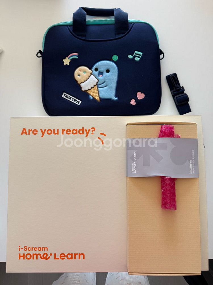 홈런 i-Scream edu 태블릿 풀박스, 아이스크림홈런 프리미엄 퓨어그레이, 신품구입 후 정상해지 공기계--6