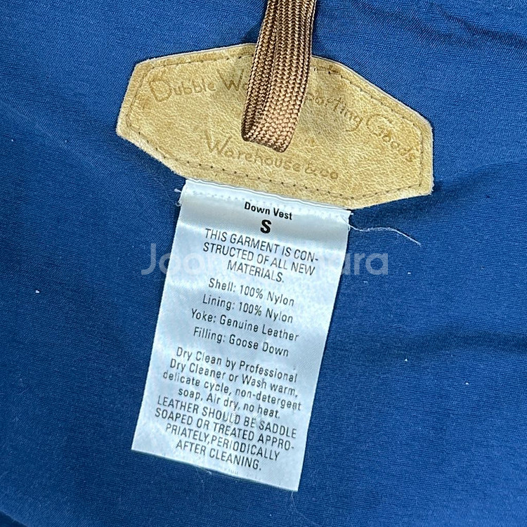 더블웍스 by 웨어하우스 요크 레더 다운 베스트 S--4
