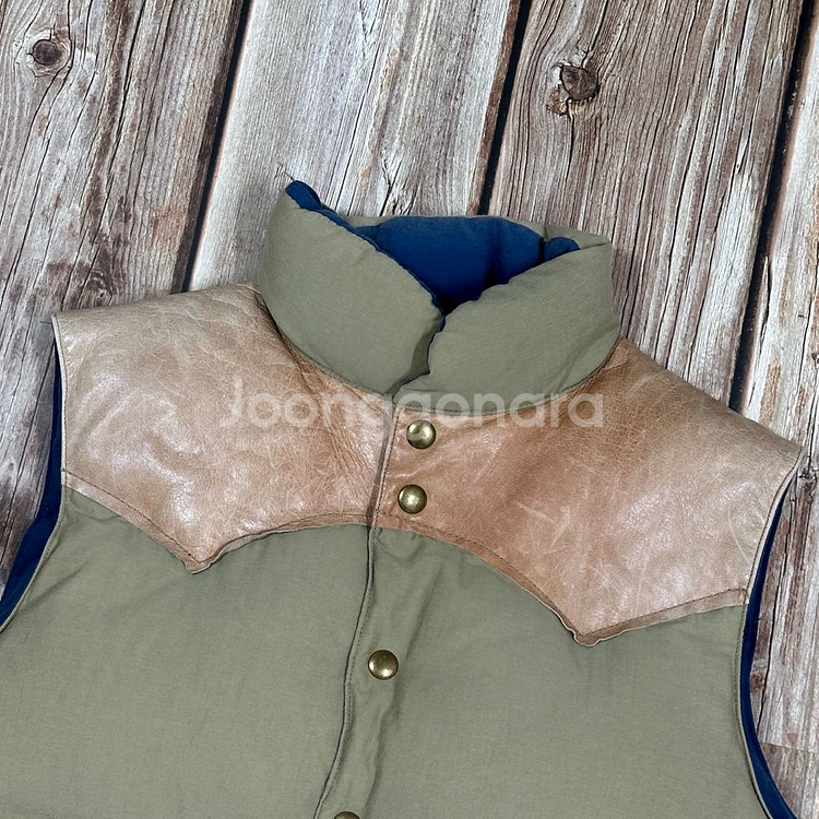 더블웍스 by 웨어하우스 요크 레더 다운 베스트 S--3