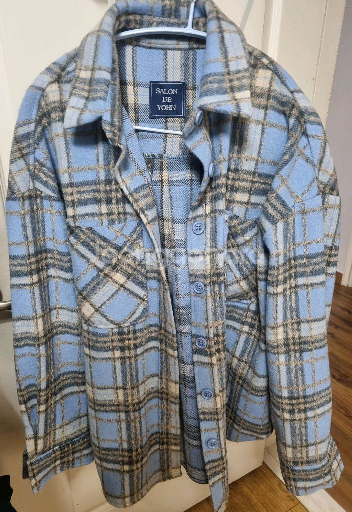 살롱 드 온 체크 울 셔츠--1