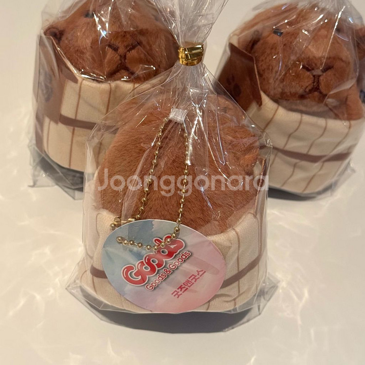 새상품! 온천탕 카피바라 10cm 인형 키링 4개--2