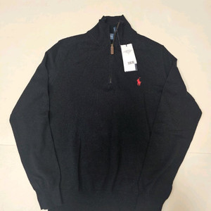 새상품)폴로 랄프로렌 남성 블랙 하프집업 니트 S 100%울