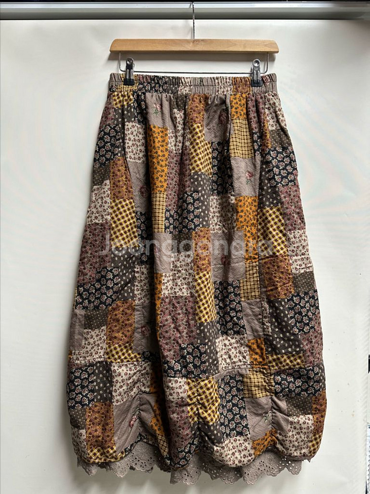 여성 퀼트 누빔 레이스 스커트 프리사이즈--1