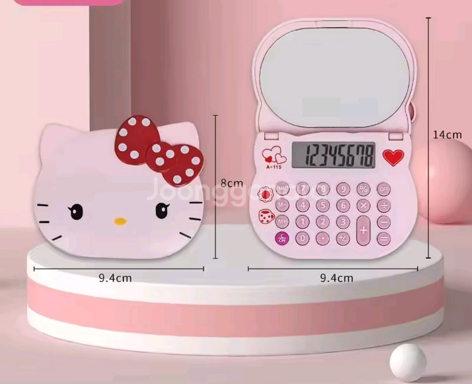 새상품) 헬로키티 시나모롤 캐릭터 산리오 상품 빗 브러쉬 거울 계산기등--7