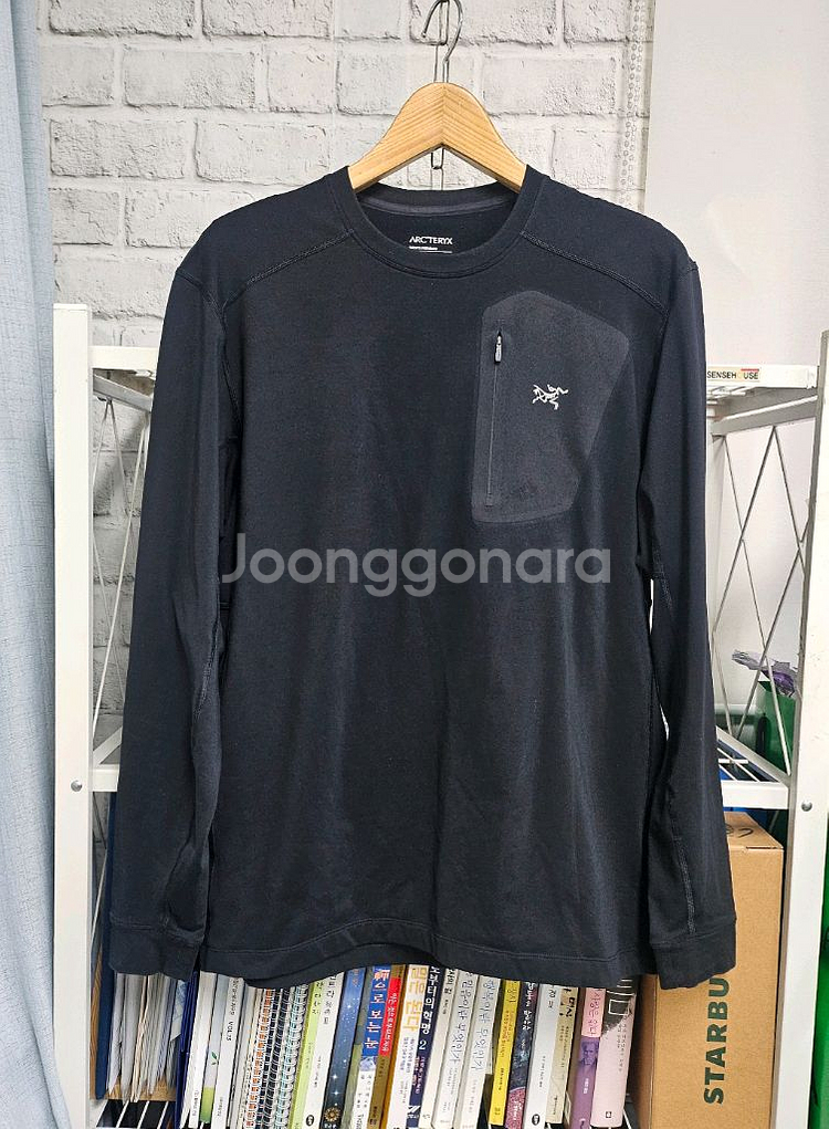 아크테릭스 남성 긴팔 티셔츠 100 라운드 지퍼 블랙 MM07--3