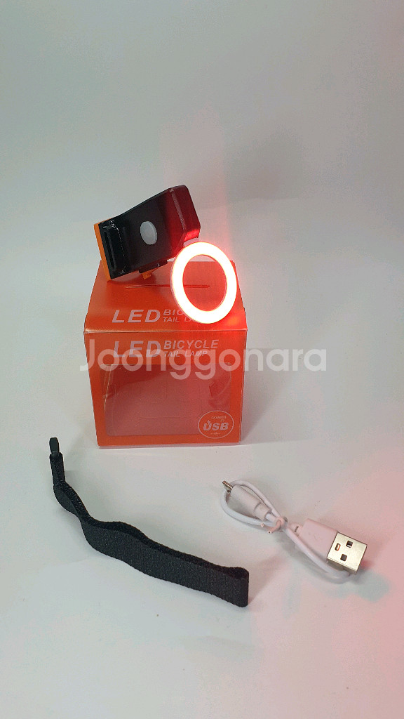 LED 자전거 후미등 헬멧등 USB 충전식 2개--4