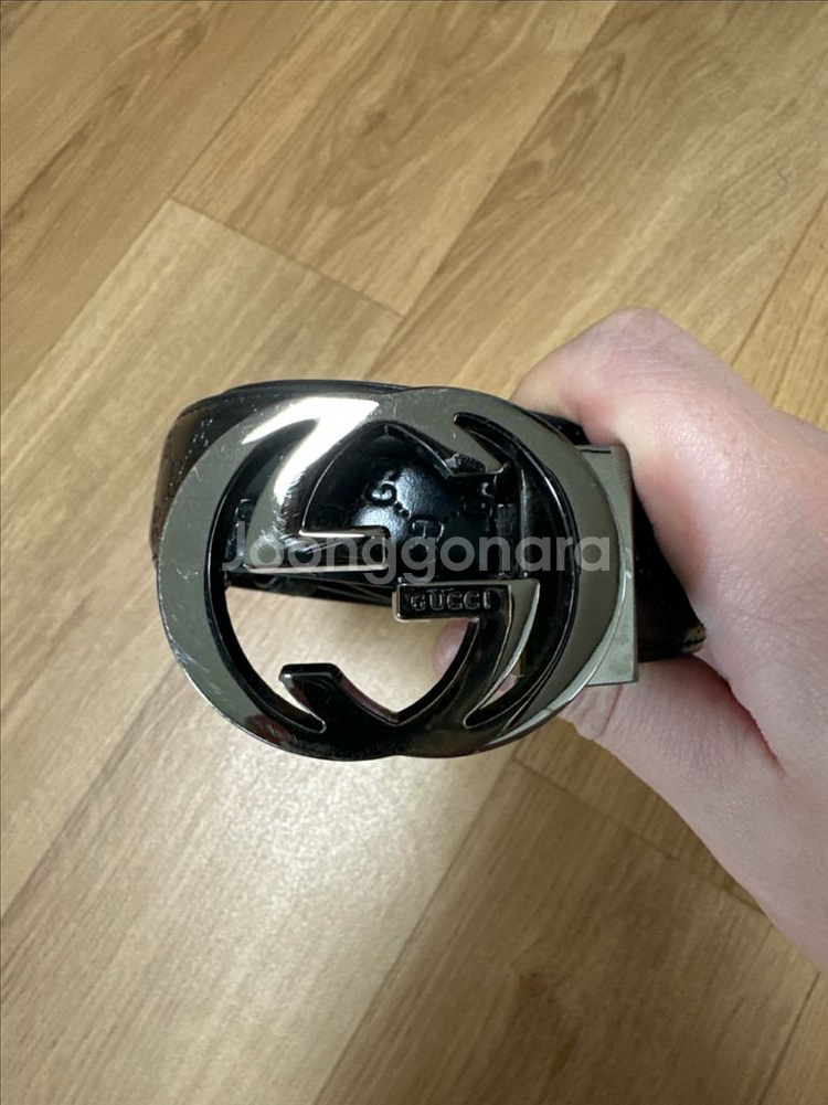 구찌 GG 버클 레더 벨트--1
