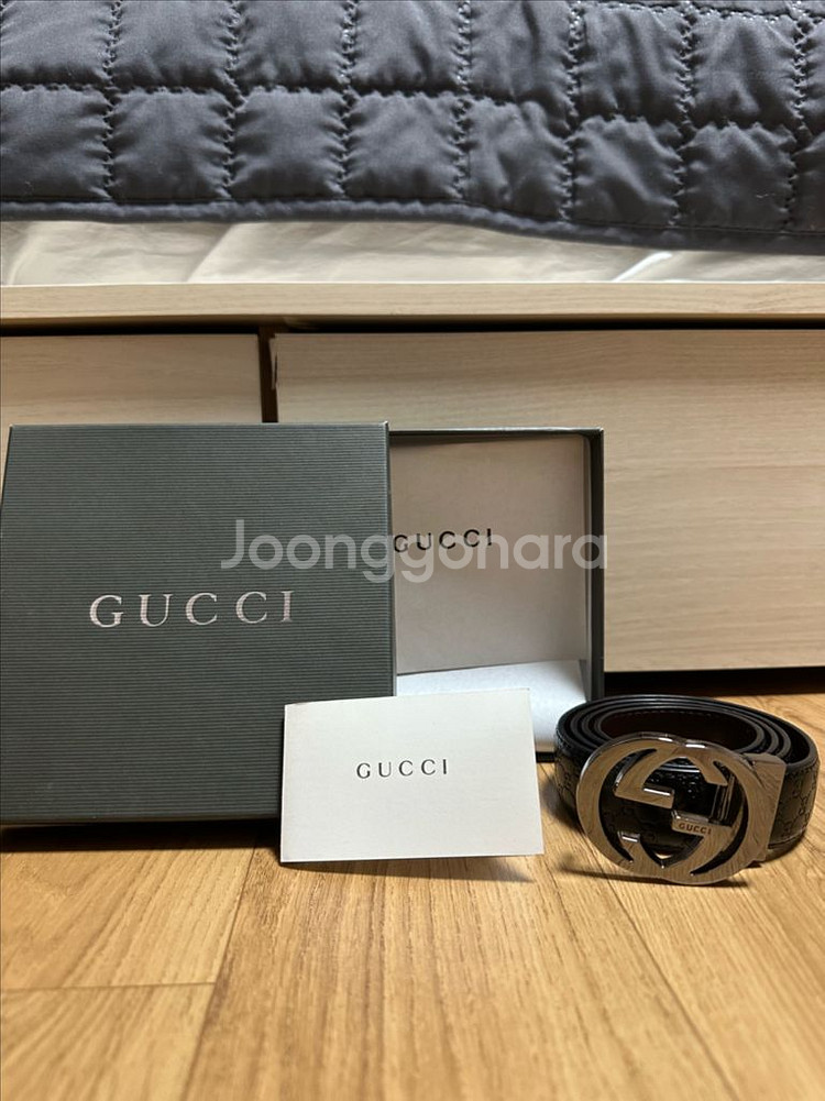 구찌 GG 버클 레더 벨트--0