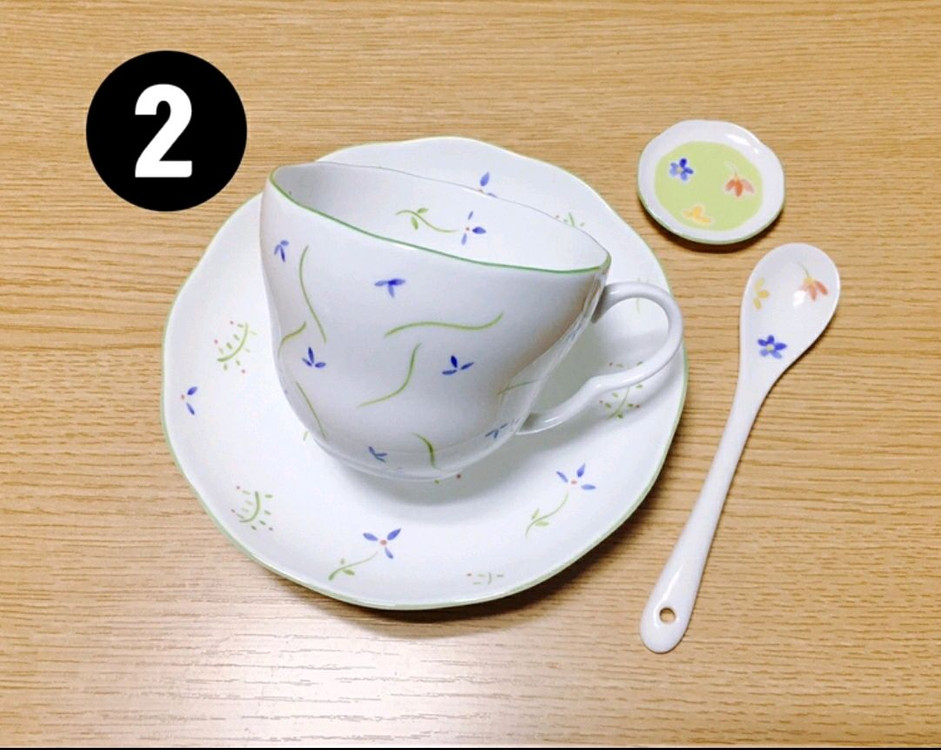 [일괄택포]일본 빈티지 지방시 커피잔 5조, 스푼, 스푼레스트, 대접시 셋트--2