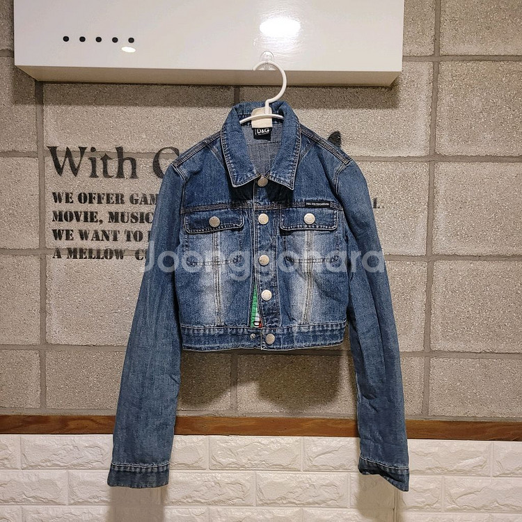 돌체앤가바나 크롭 데님 자켓 M--0