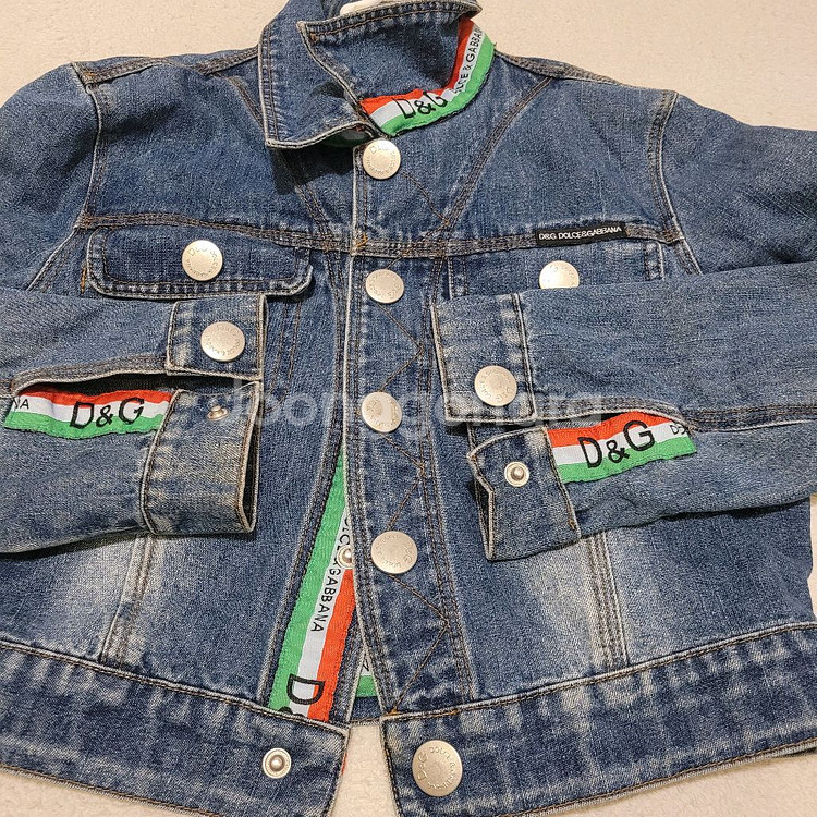 돌체앤가바나 크롭 데님 자켓 M--3
