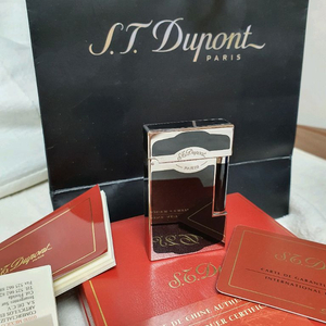 새상품급 듀퐁라이터 라인2 쌍불 ca16787 블랙래커 팔라듐 듀퐁라이타