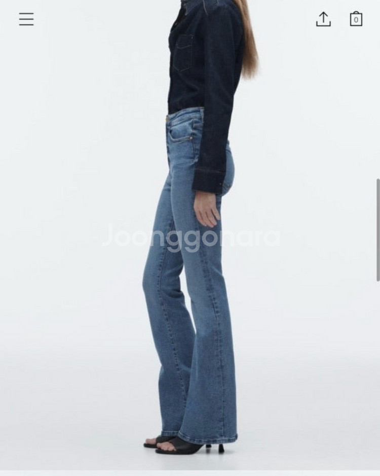 택O,28사이즈) 자라 Z1975 플레어핏 하이웨스트 청바지 부츠컷 데님--2